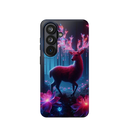 Magnetic Impact-Resistant Phone Case — Neon Fantasy Deer Forest Design
