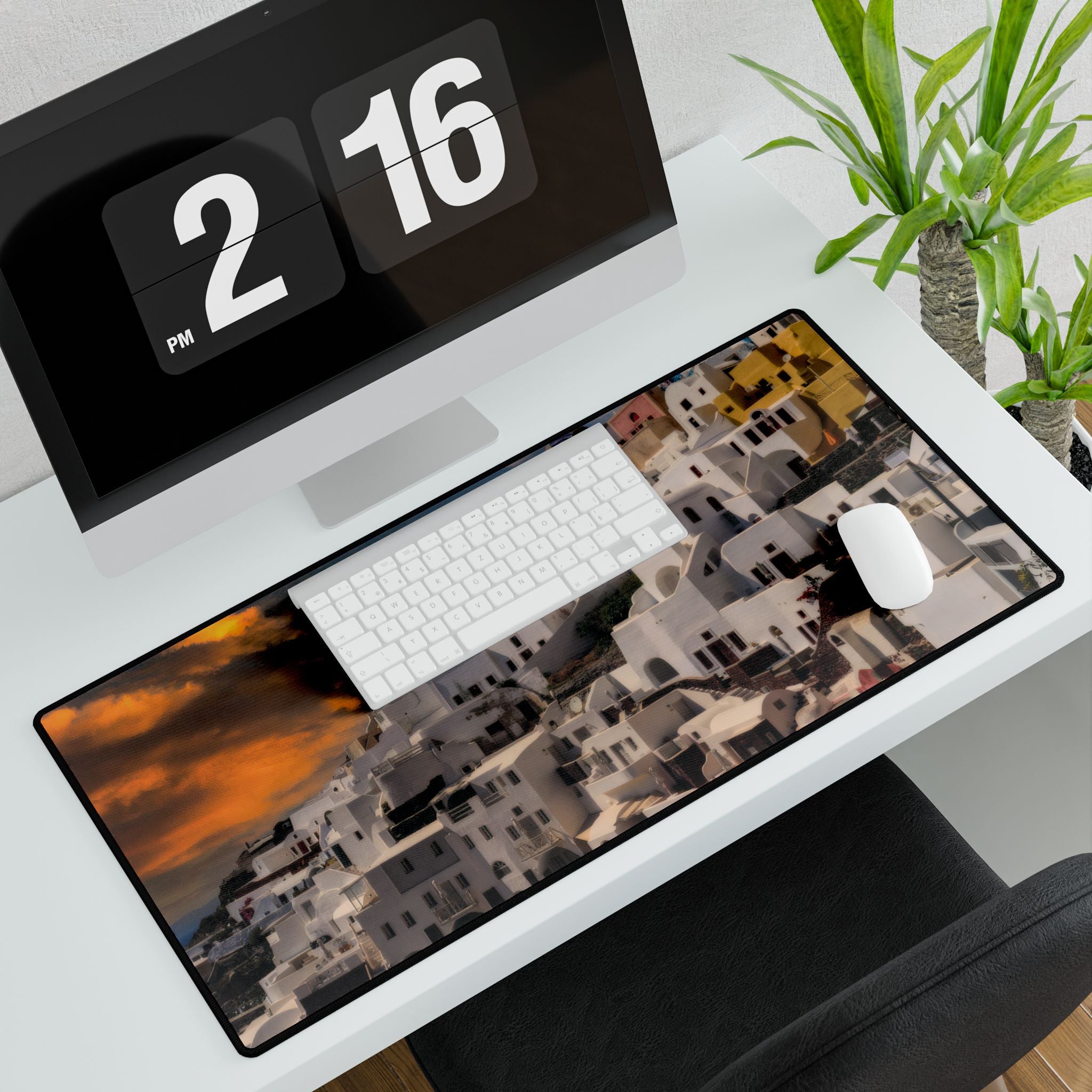 Santorini Sunset - Oia Village Mouse Pad