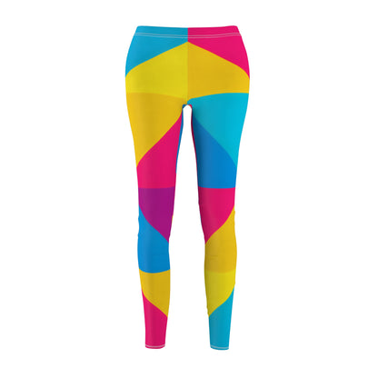 Colorburst Geometric Leggings — Bright Pinwheel Print All-Over