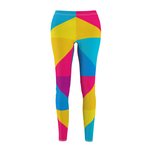 Colorburst Geometric Leggings — Bright Pinwheel Print All-Over