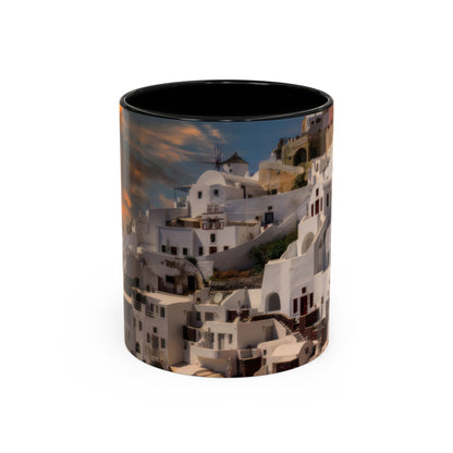 Santorini Sunset Mug, Oia Greece Coffee Cup, Mediterranean Architecture Travel Gift, Greek Island Home Decor, Aesthetic Santorini Souvenir