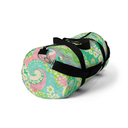 Green Paisley Duffel Bag – Floral Retro Travel Gym Bag