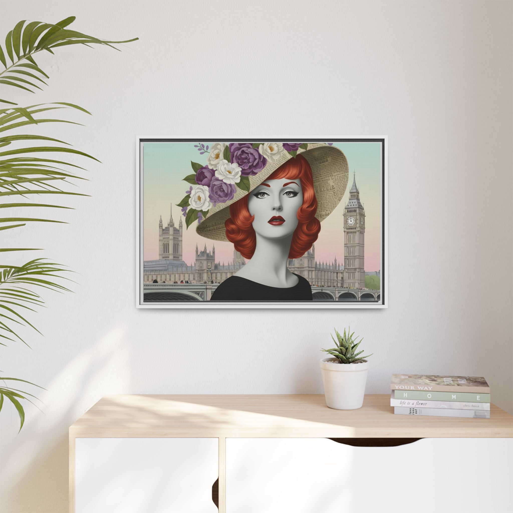 Red Queen of London Framed Canvas