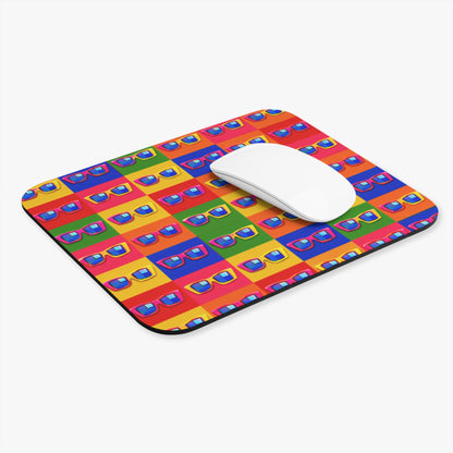 Retro Pop Sunglasses Mouse Pad — Bright Colorful Desk Mat