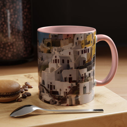 Santorini Sunset Mug, Oia Greece Coffee Cup, Mediterranean Architecture Travel Gift, Greek Island Home Decor, Aesthetic Santorini Souvenir