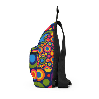 Colorful Retro Circles Sling Bag – Vibrant 70s-Inspired Crossbody Pack