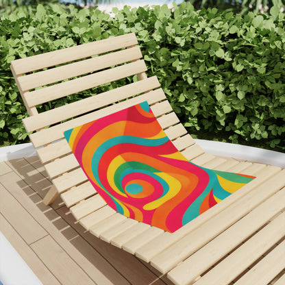 Psychedelic Swirl Beach Towel — Retro Rainbow Pool & Summer Towel