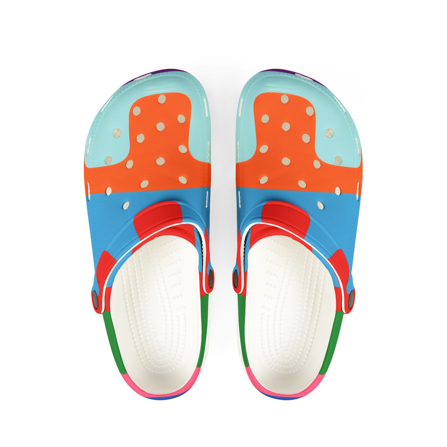 Colorful Abstract Drip EVA Clogs — Bright All-Over-Print Slip-On Shoes