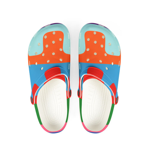 Bold Color Block Clogs