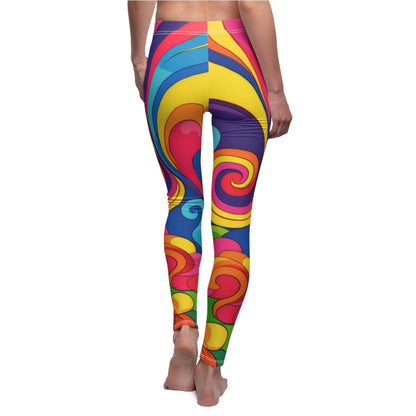 Psychedelic Retro Swirl Leggings — Colorful 60s-Inspired All-Over Print