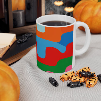 Bauhaus Colorblock Ceramic Mug | Mid-Century Geometric Coffee Cup (11oz, 15oz)