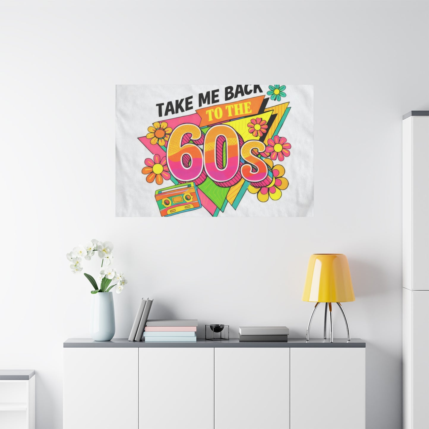 Take Me Back to the 60s Canvas — Retro Pop Art Matte Stretched Wall Art