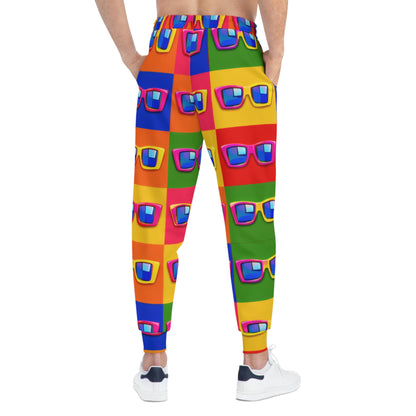 Colorful Sunglasses Pattern Joggers – Retro Pop Athletic Pants