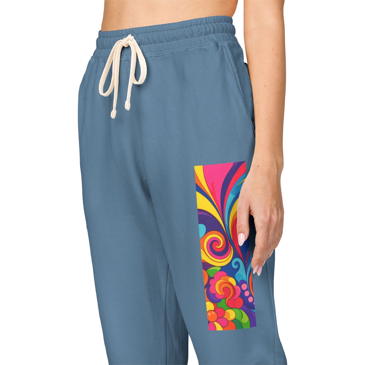 Floral Psychedelic Joggers — Colorful Side Panel Sweatpants