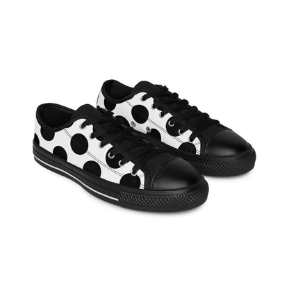Polka Dot Canvas Sneakers — Black & White Retro Women's Shoes