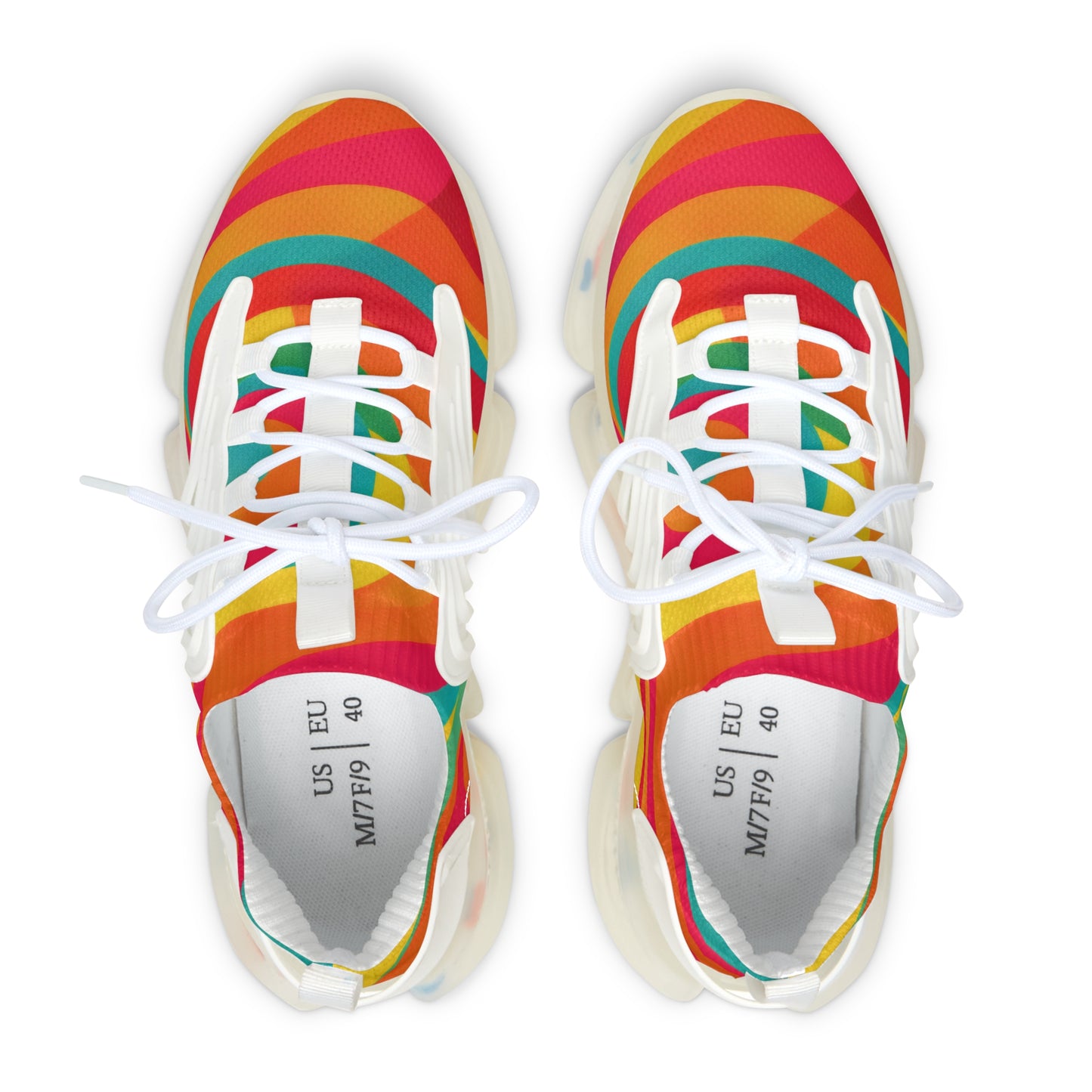 Women's Mesh Sneakers — Colorful Retro Wave Athletic Shoes