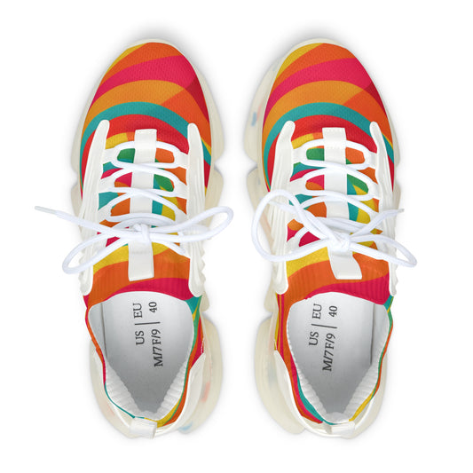 Women's Mesh Sneakers — Colorful Retro Wave Athletic Shoes