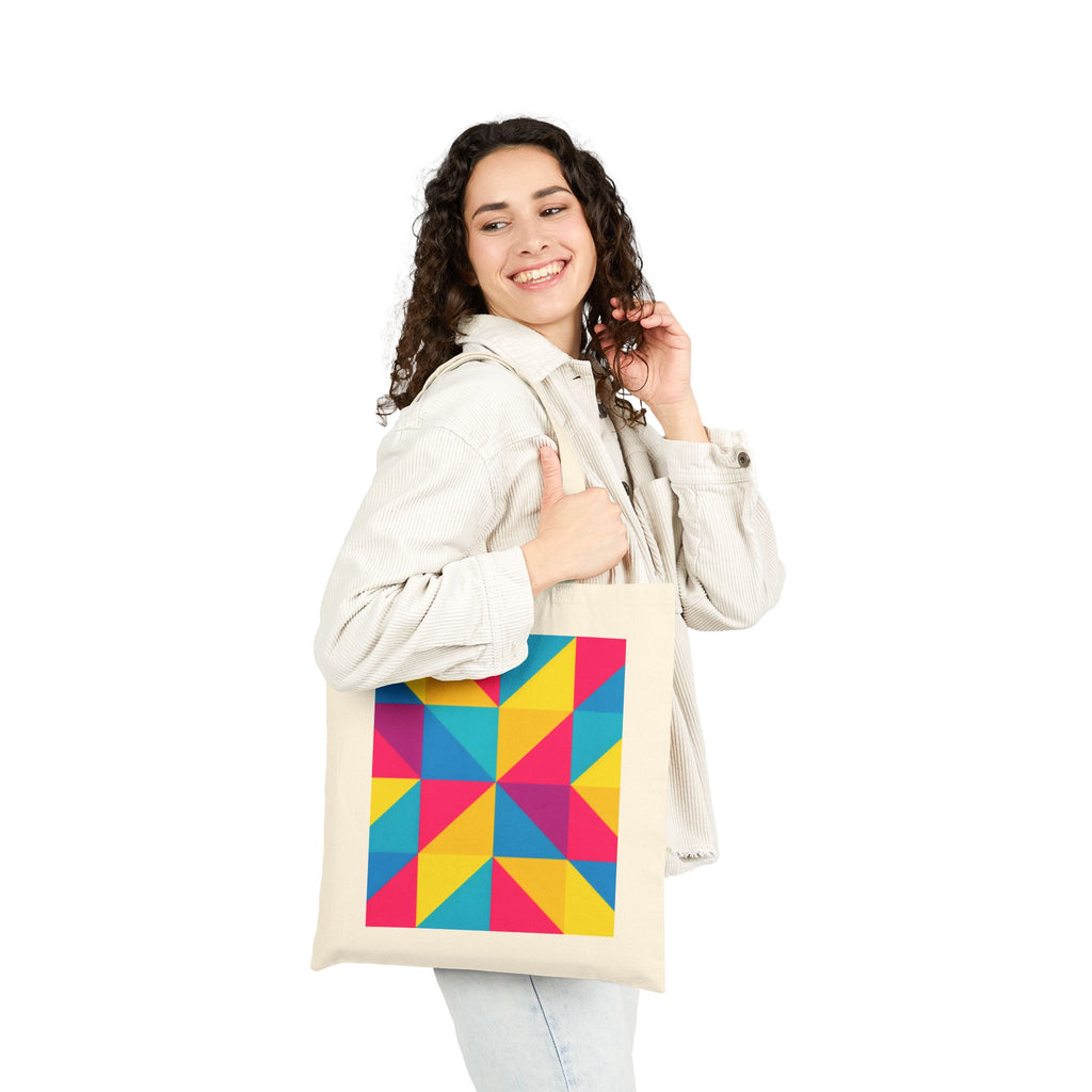 Geometric Colorblock Tote Bag