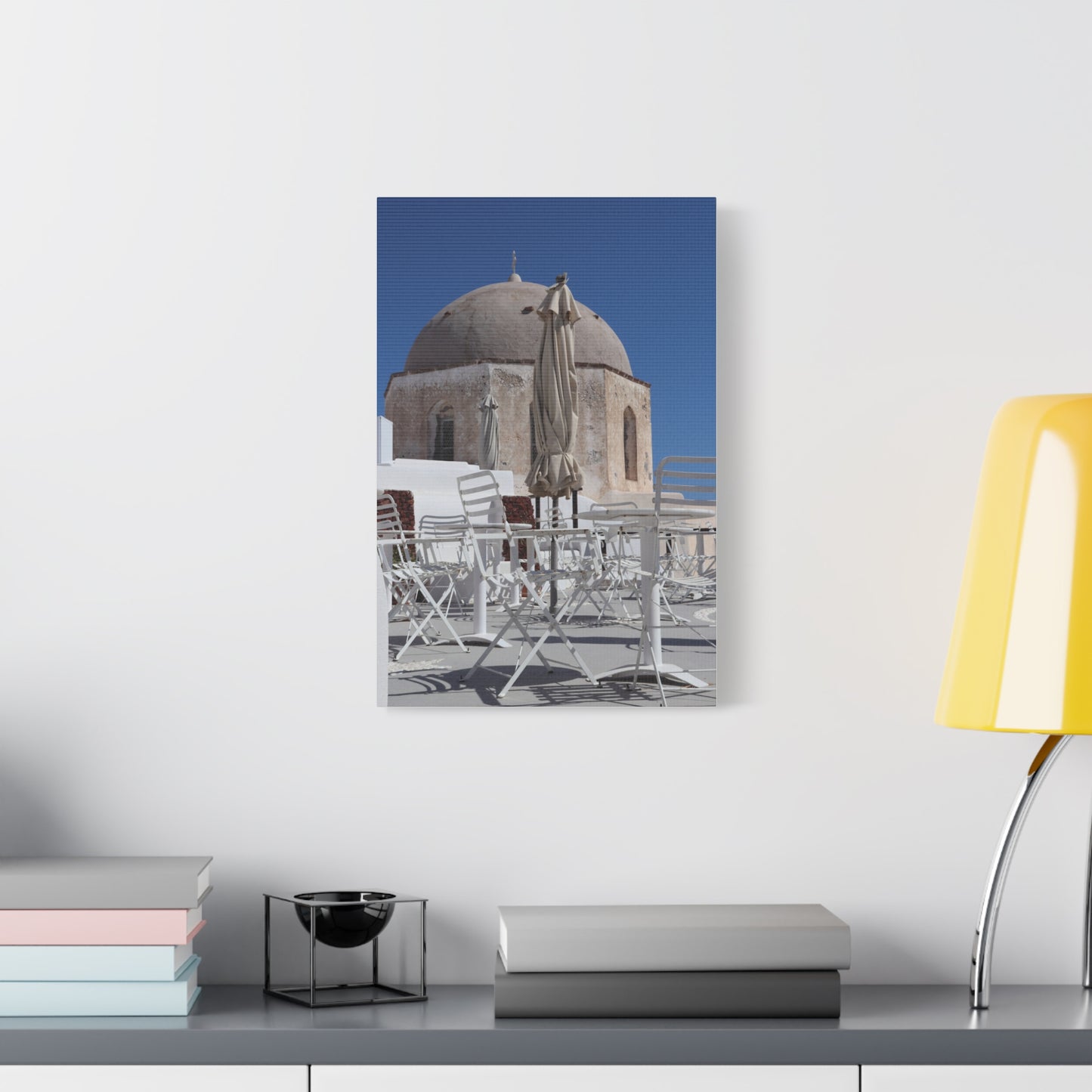 Santorini Dome Photography Matte Canvas