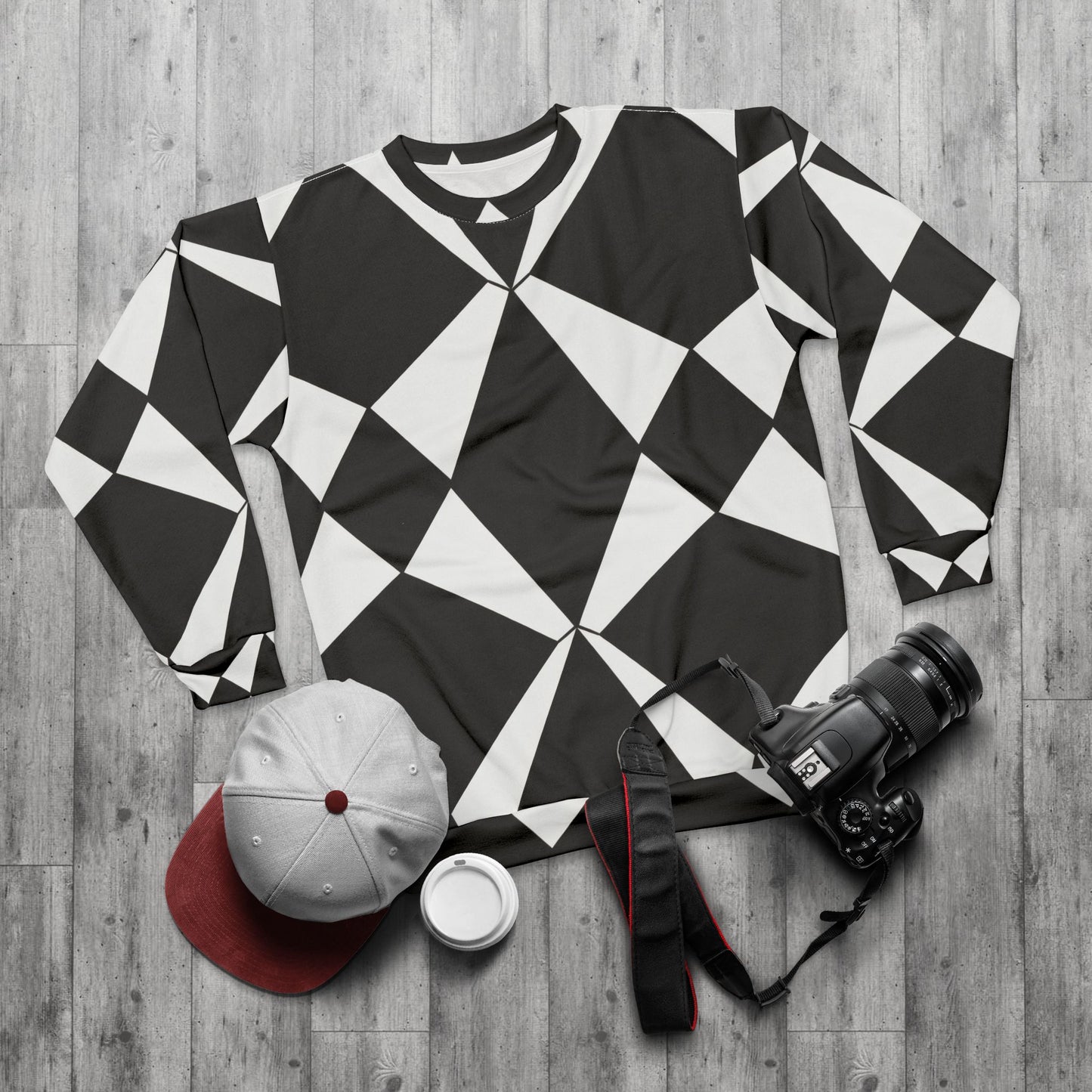 Vibrant 60s Mod Op-Art Geometric Diamond Sweatshirt