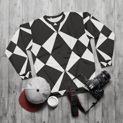 Vibrant 60s Mod Op-Art Geometric Diamond Sweatshirt