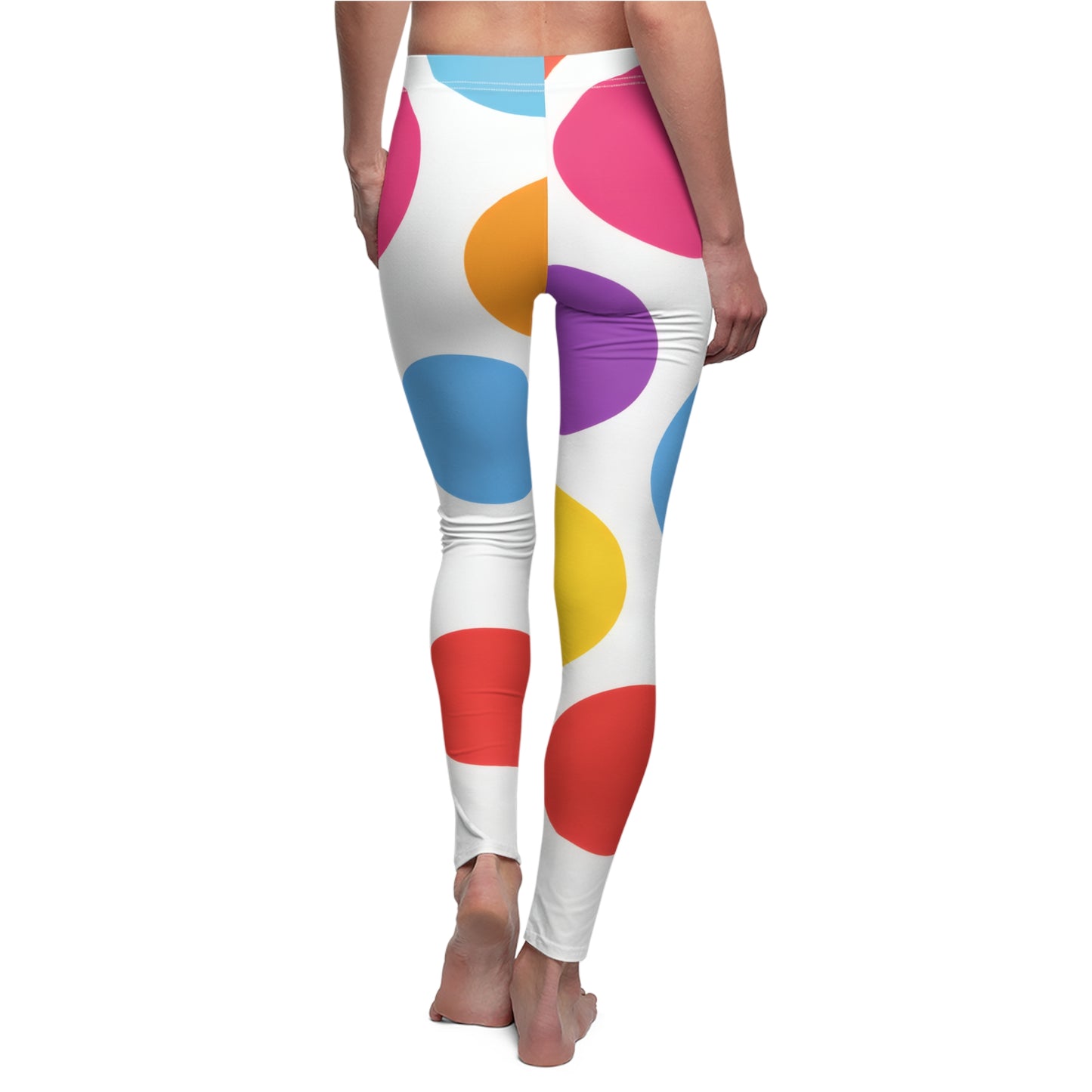 Colorful Polka Dot Women's Leggings — Bright All-Over Print Casual Activewear