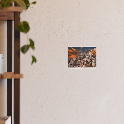 Santorini Sunset Dreams Satin  Poster