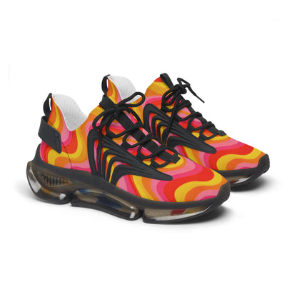 Women's Retro Wave Mesh Sneakers — Colorful 70s-Inspired Athletic Shoes