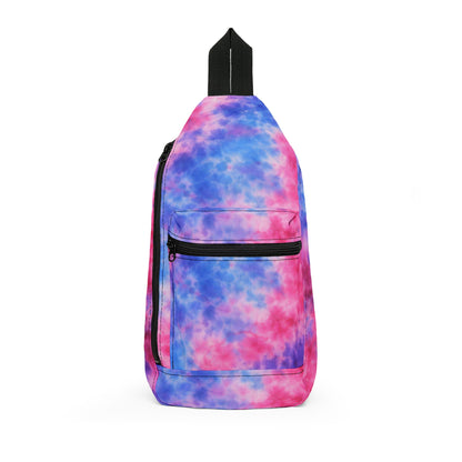 Tie-Dye Sling Bag — Pink & Blue Casual Crossbody for Teens