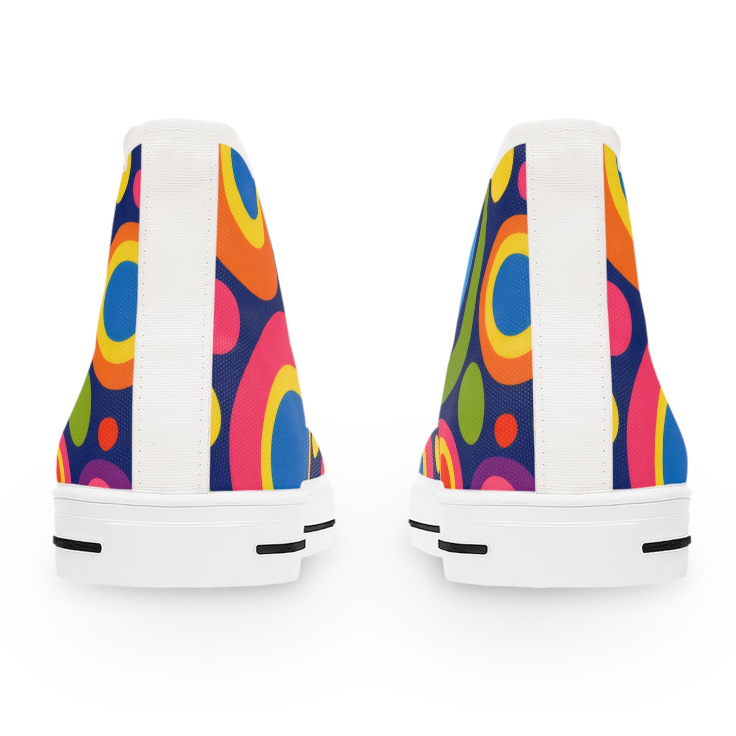 Retro Rainbow Circles Women's High Top Sneakers