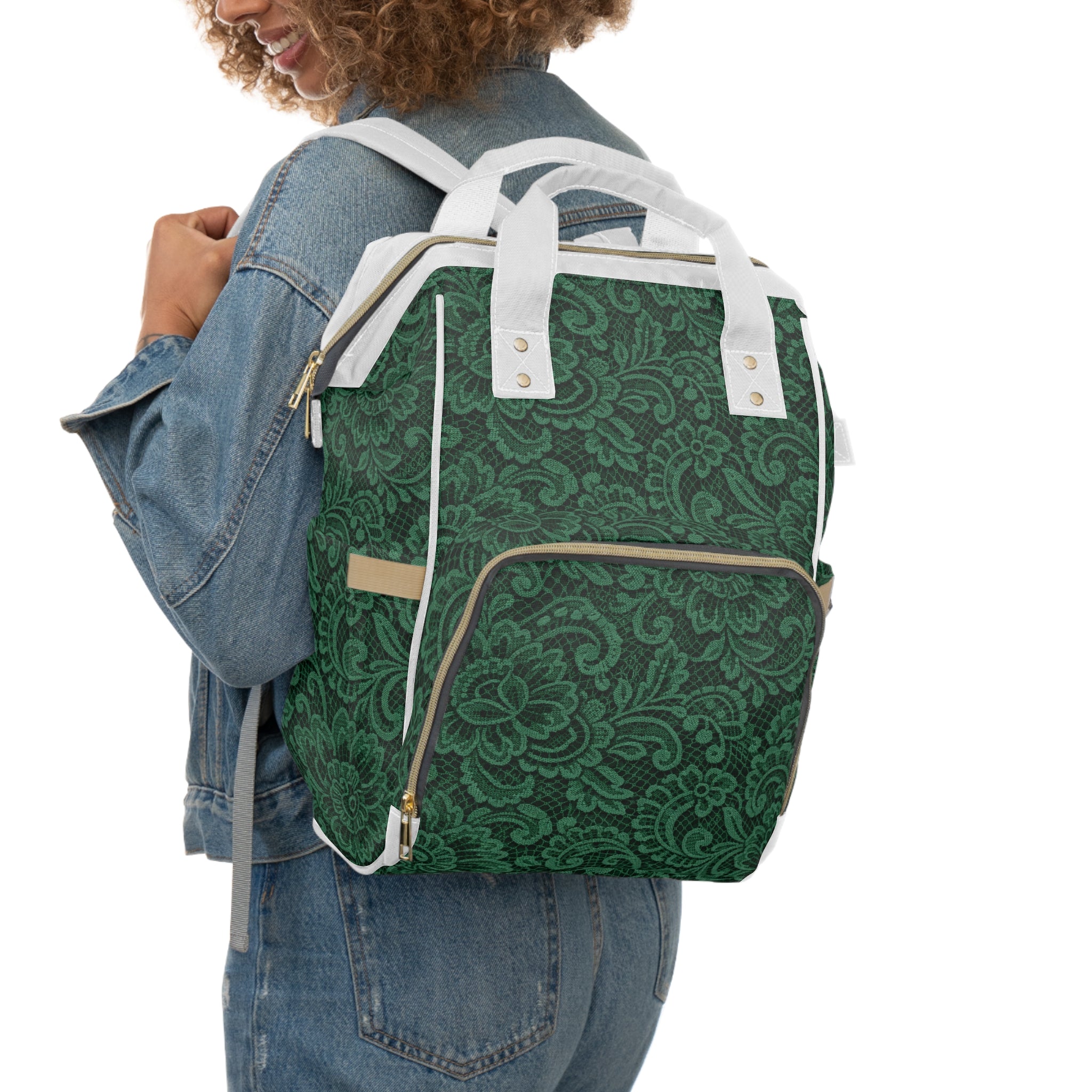 Emerald Lace Diaper Backpack
