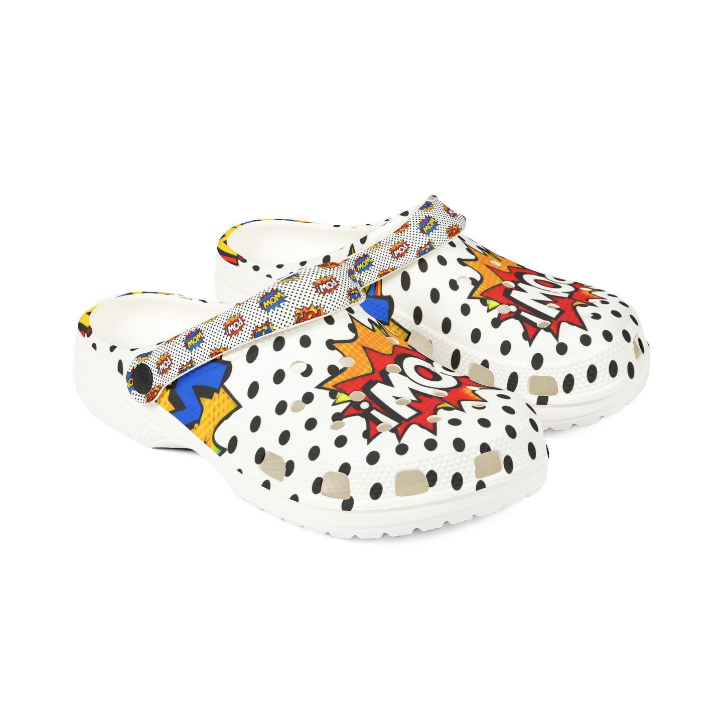 Comic Pop Art EVA Foam Clogs – "WOW" & "POW" Graphic Slip-On Shoes