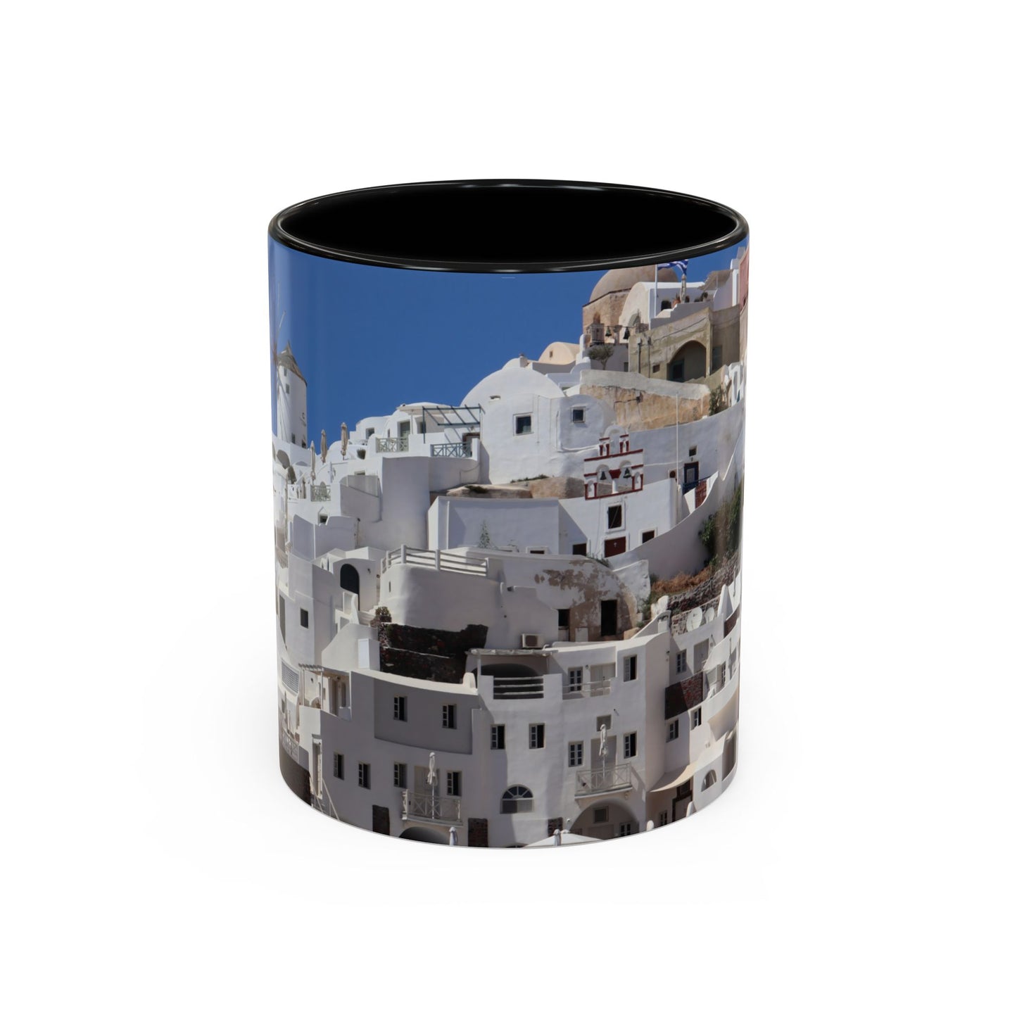 Santorini White Houses Photo Mug | Accent Coffee Mug