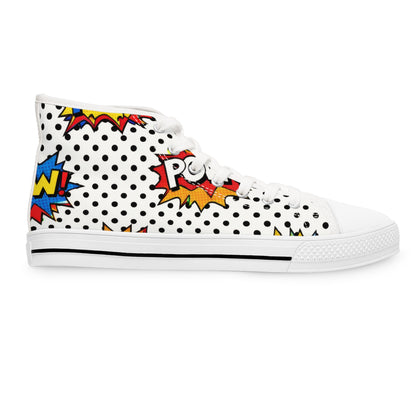 Women's High Top Sneakers — Retro Comic 'POW' Pop Art Print