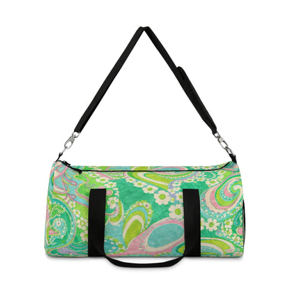 Green Paisley Duffel Bag – Floral Retro Travel Gym Bag