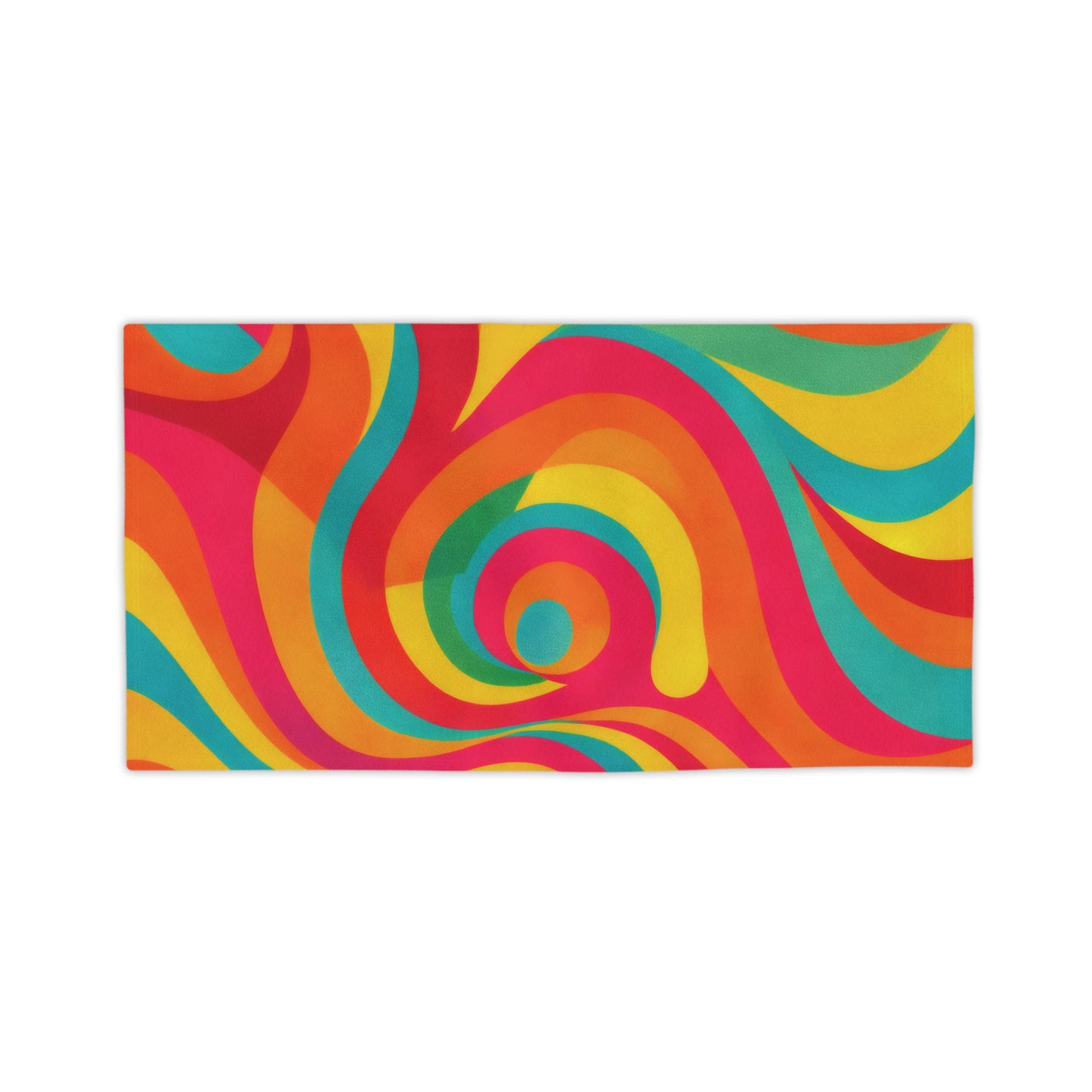 Psychedelic Swirl Beach Towel — Retro Rainbow Pool & Summer Towel