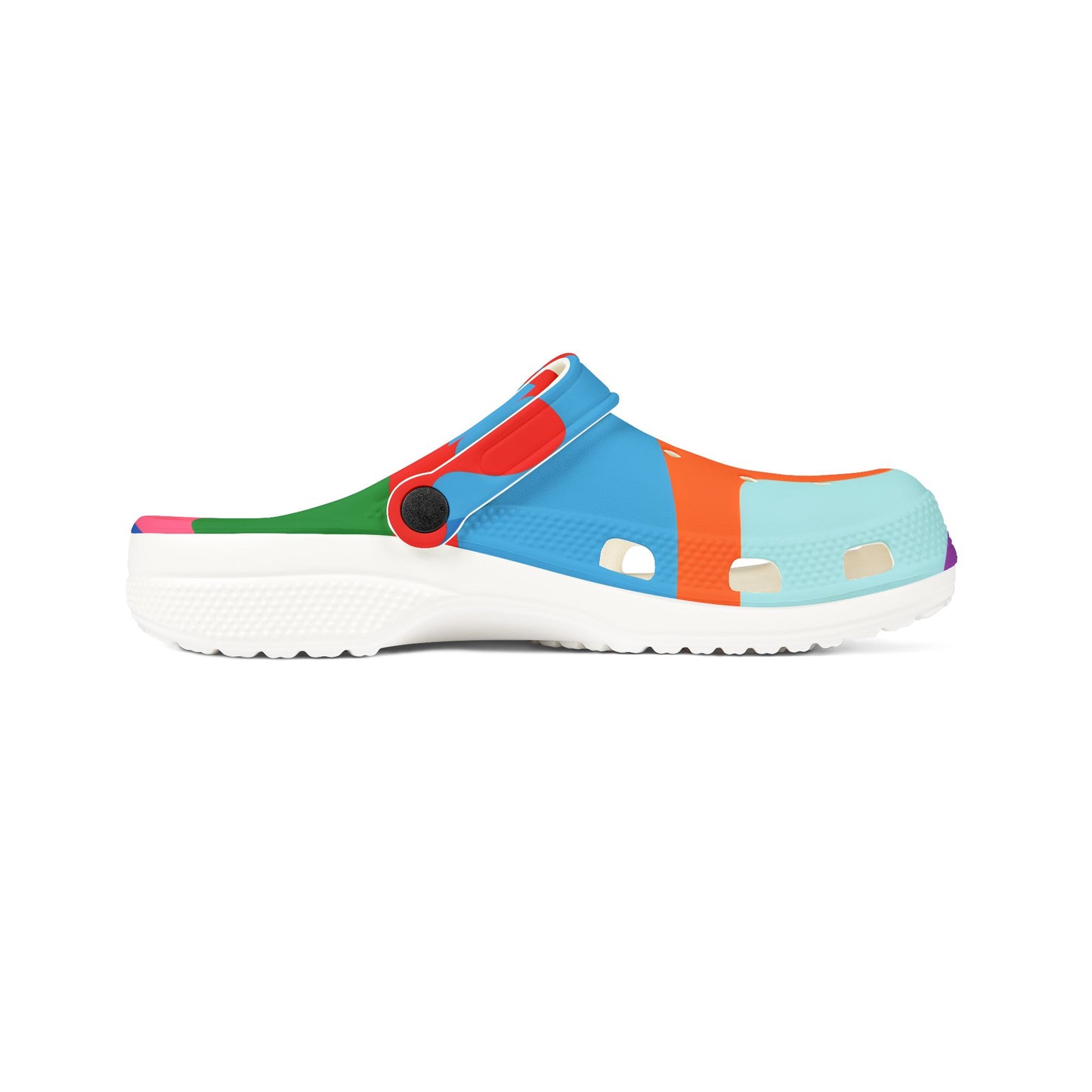 Colorful Abstract Drip EVA Clogs — Bright All-Over-Print Slip-On Shoes