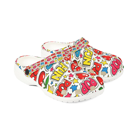 Pop Art Fun EVA Foam Clogs – Colorful Graphic Slip-On Shoes