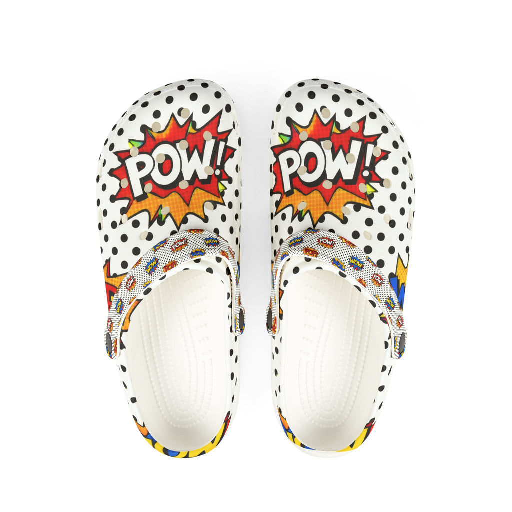 Comic POW Polka Dot Clogs