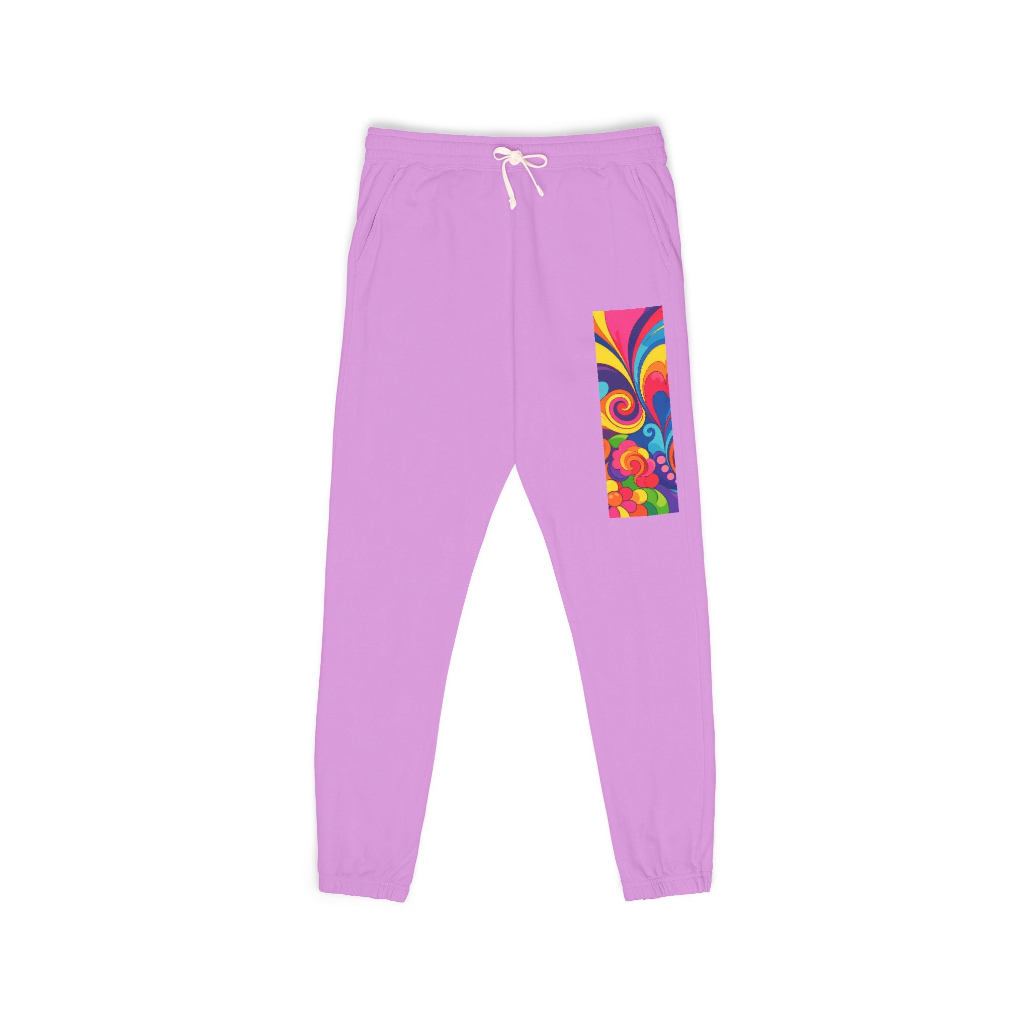 Floral Psychedelic Joggers — Colorful Side Panel Sweatpants