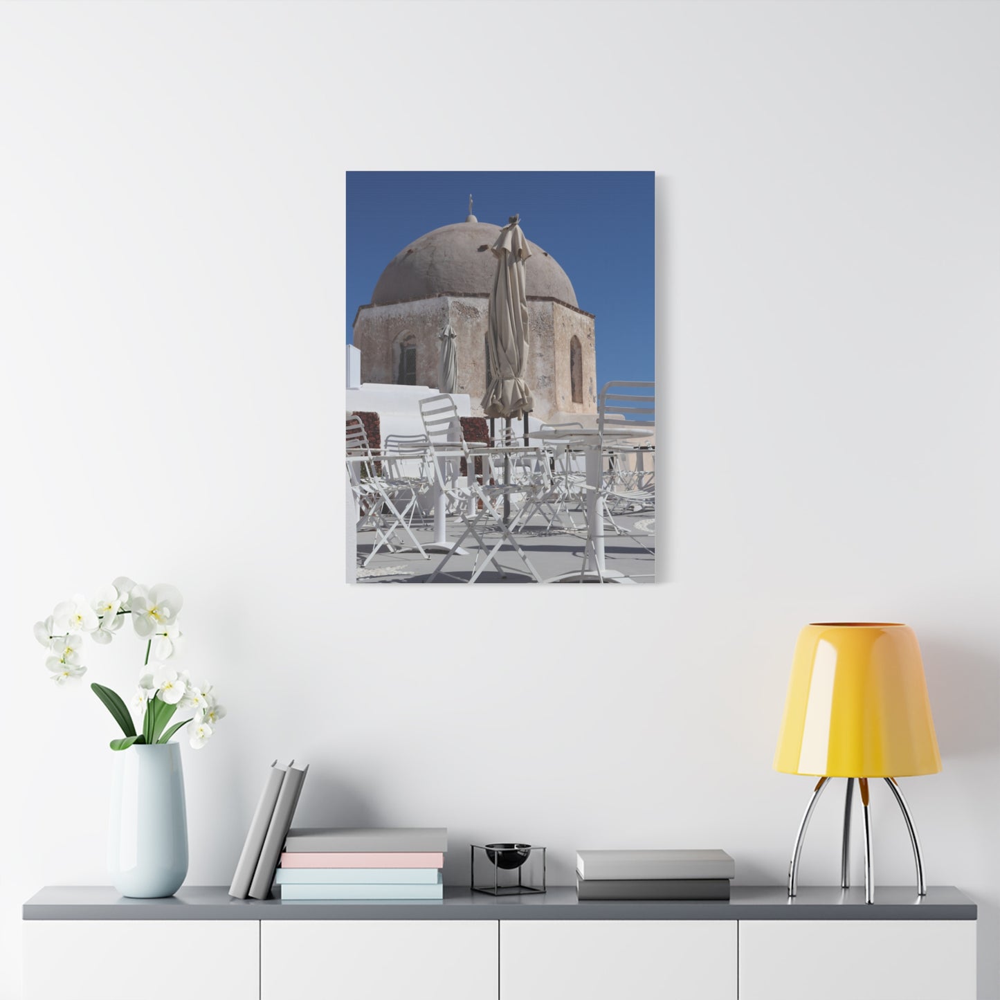 Santorini Dome Photography Matte Canvas