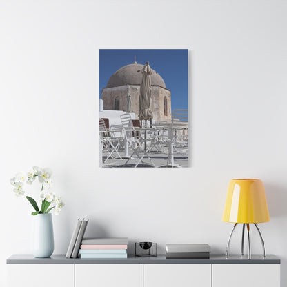Santorini Dome Photography Matte Canvas