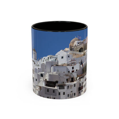Santorini White Houses Coffee Mug | Greece Travel Scene Accent Mug