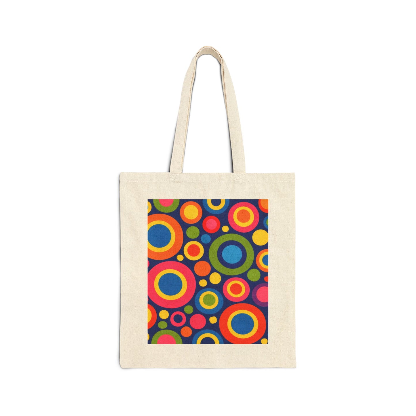 Retro Colorful Circles Canvas Tote Bag