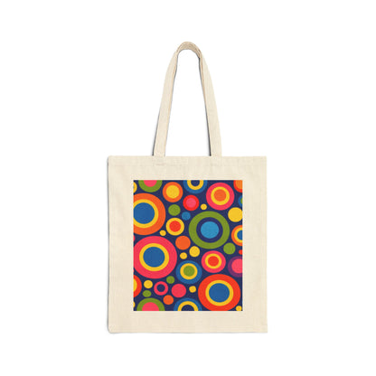 Retro Colorful Circles Canvas Tote Bag