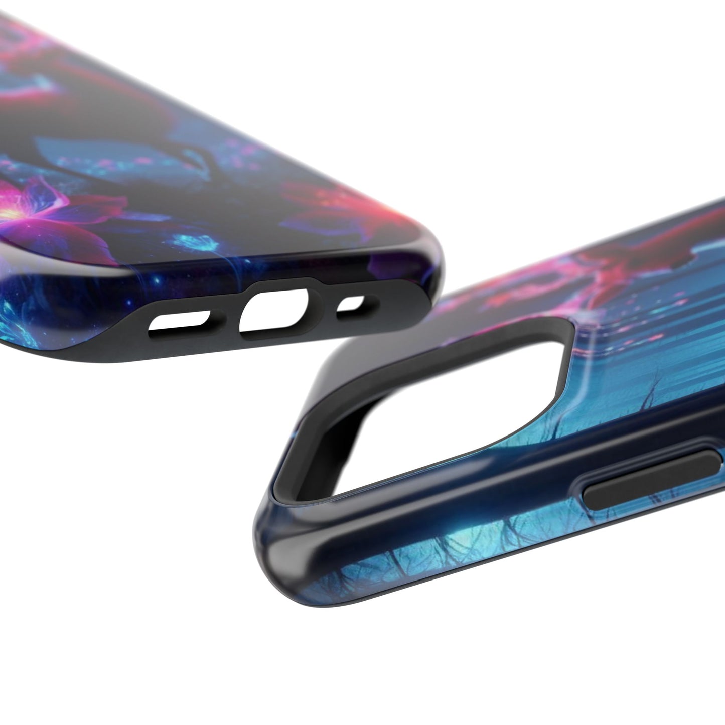 Magnetic Impact-Resistant Phone Case — Neon Fantasy Deer Forest Design