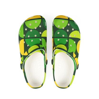 Green Citrus Pattern Clogs — EVA Foam Garden Shoes
