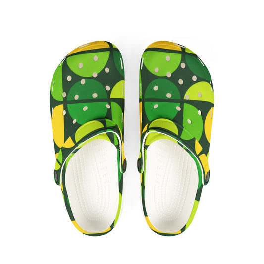 Green Citrus Pattern Clogs — EVA Foam Garden Shoes
