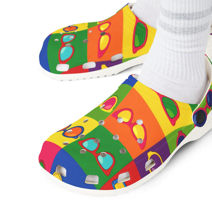 Colorful Sunglasses Pop Art Clogs - EVA Foam Slip-On Shoes
