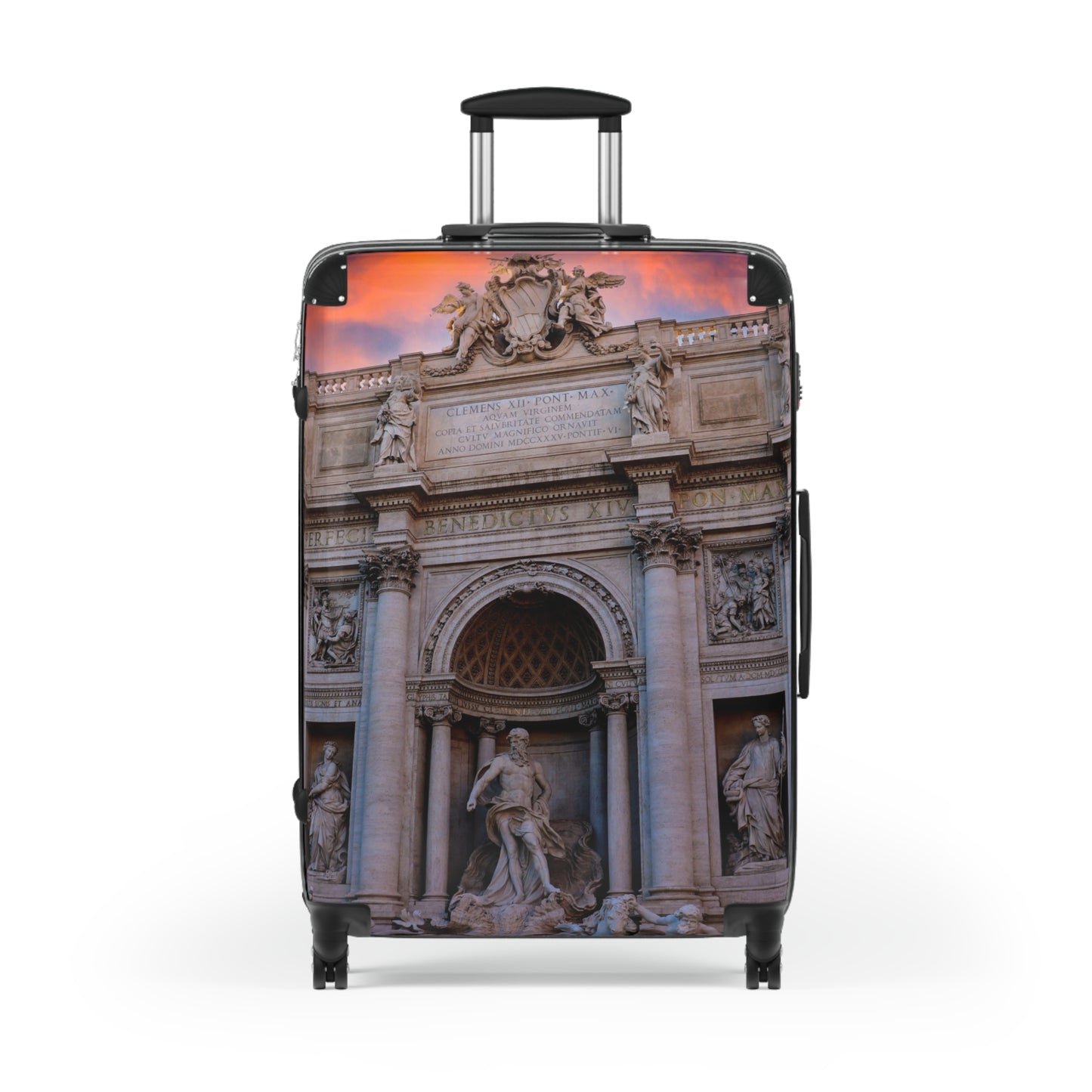 Trevi Fountain Illustration Suitcase — Rome Travel Landmark Luggage